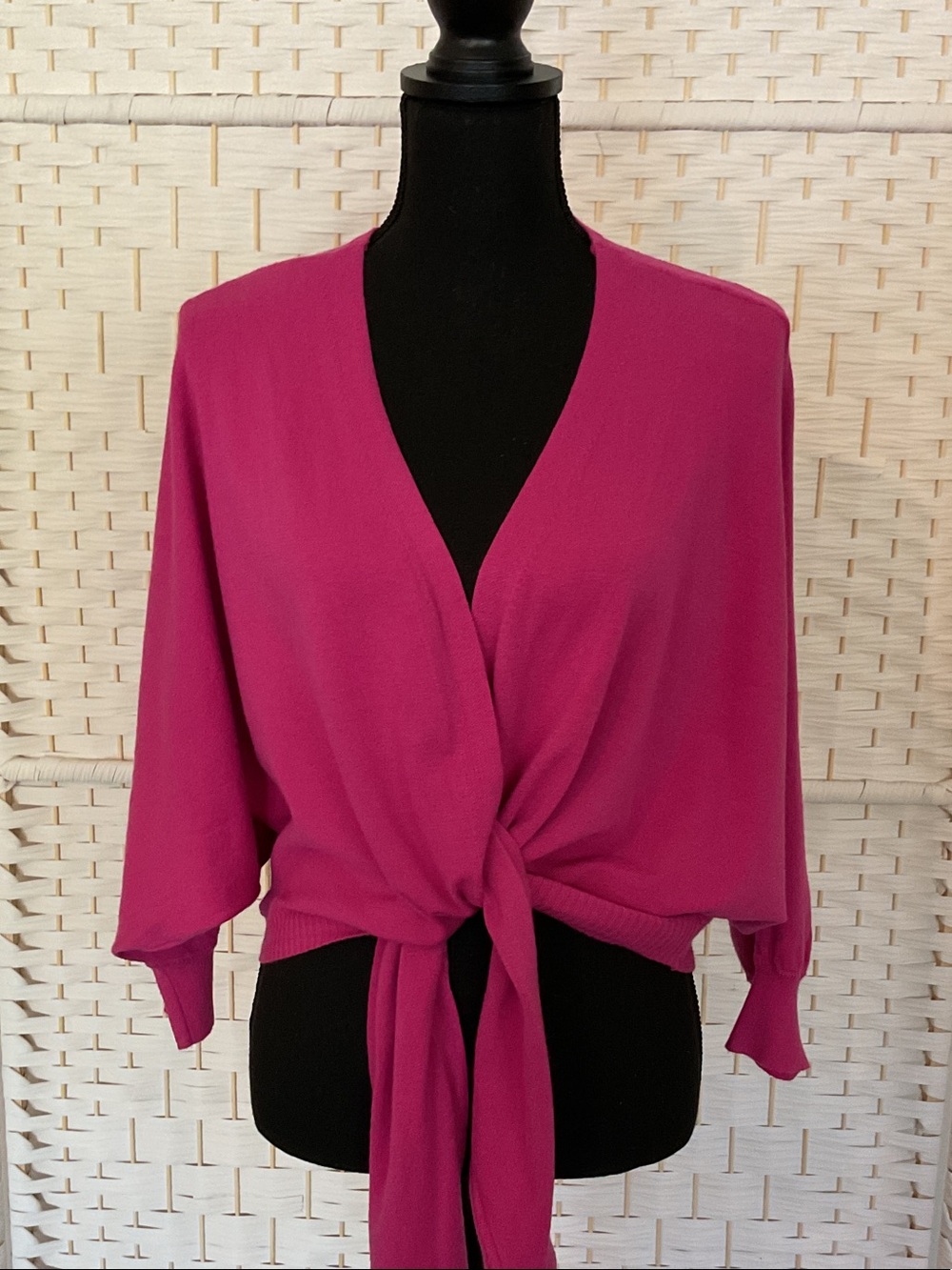Joie Fuchsia Tie-Front Lightweight Cardigan